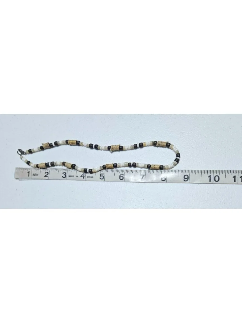 Vintage Boho Beaded Necklace Beach Core Surfer Shell Wood Beads Mens  Jewelry